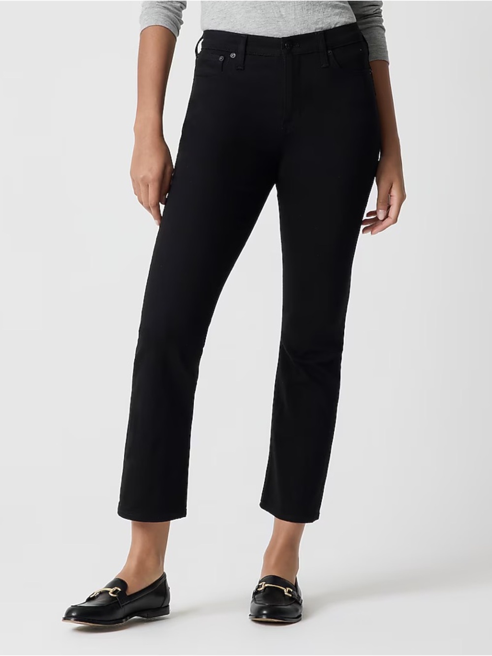 J.Crew Factory Flare Crop Black Jean in All-Day Stretch in Black Size 26 Petite